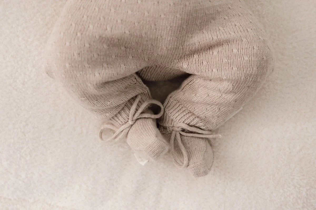 Little Dutch Babyslofjes Gebreid Soft Beige Melee - Image 6
