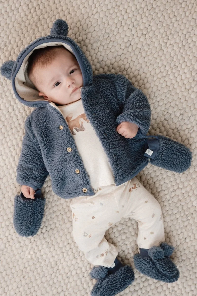 Little Dutch Babyslofjes Teddy Stone Blue - Image 3