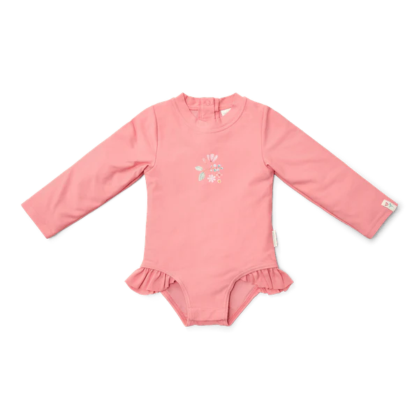 Little Dutch Badpak Kind Sunny Flowers Rouge Lange Mouwen
