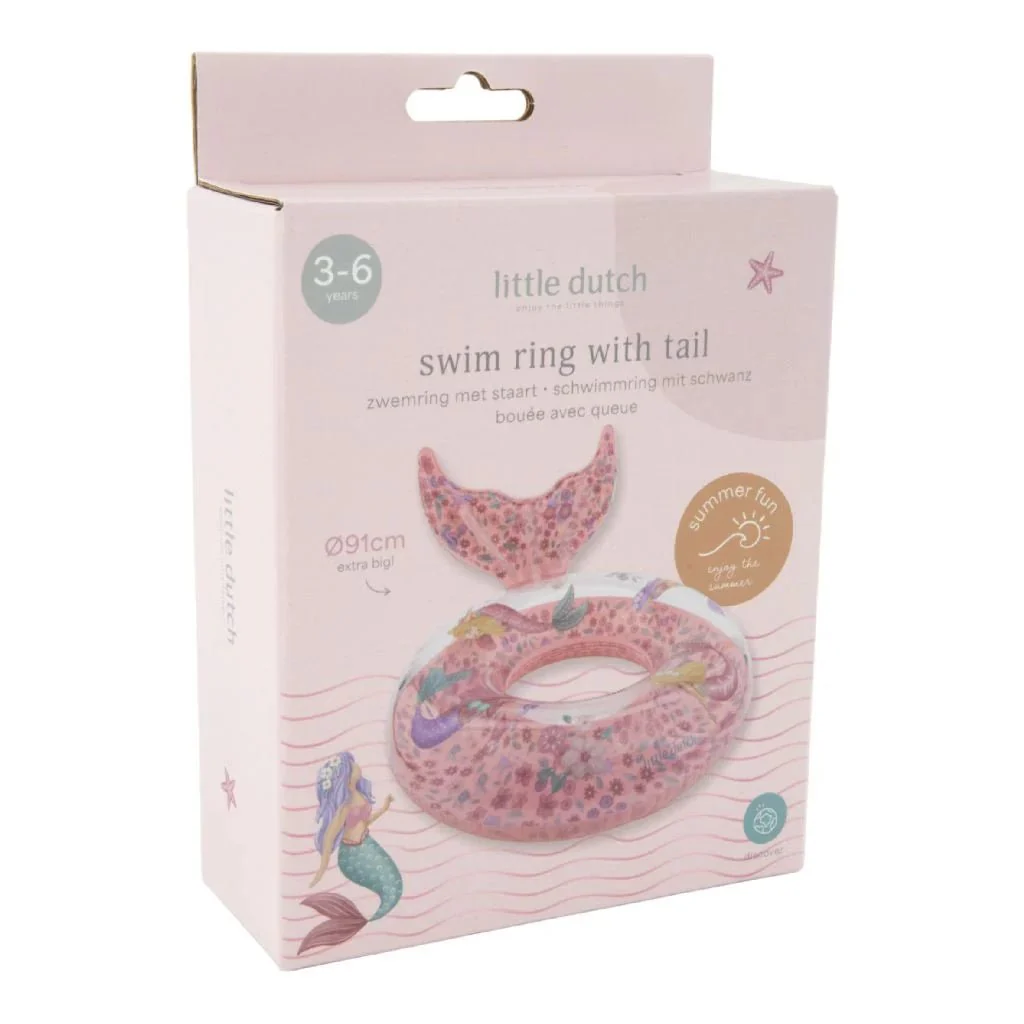 Little Dutch Dreamy Mermaid Zwemring 91cm + Staart - Image 13