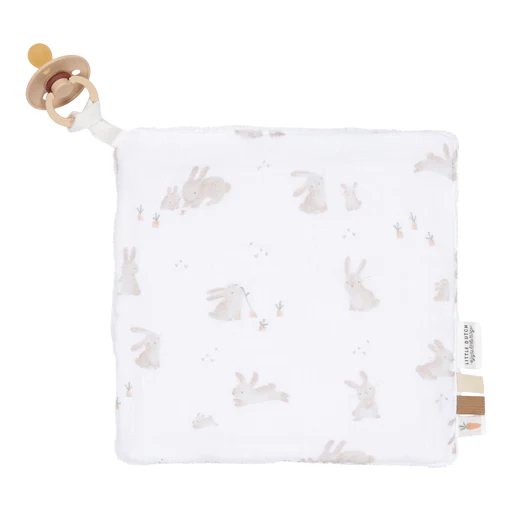 Little Dutch Knuffeldoekje Hydrofiel Wit Baby Bunny 20X20Cm - Image 2