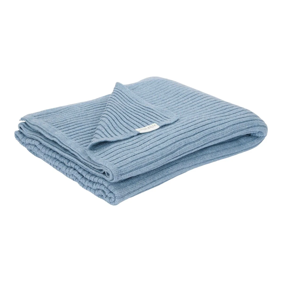 Little Dutch Ledikantdeken Pure Denim Blue Gebreid - Image 2