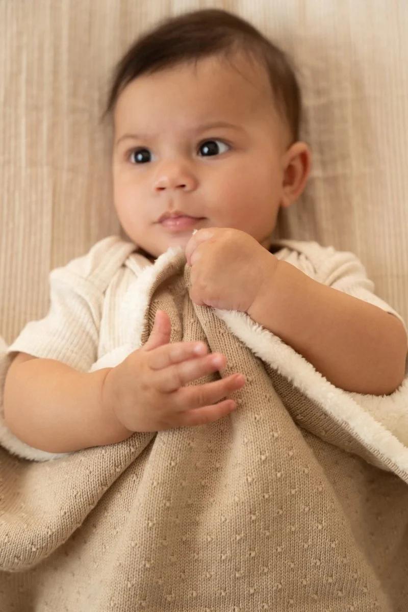 Little Dutch Ledikantdeken Pure Soft Beige Gebreid/Fleece - Image 8