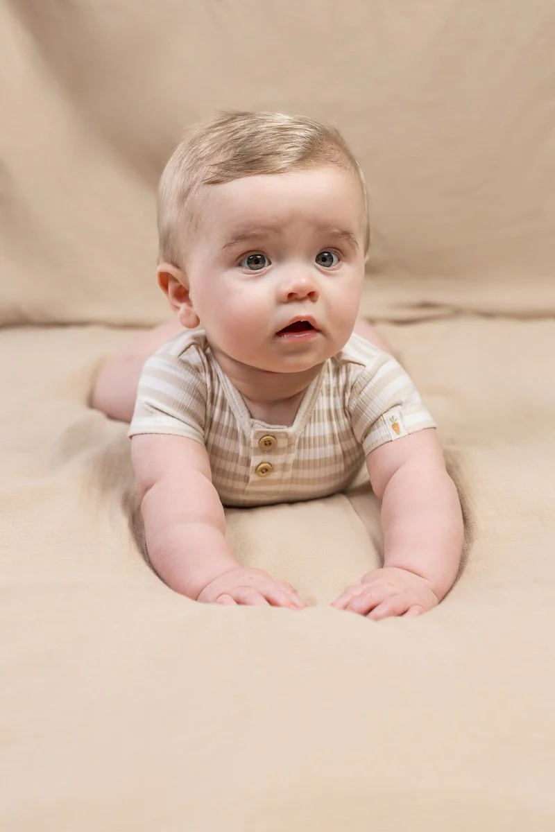 Little Dutch Romper Stripe Sand/White - Image 3
