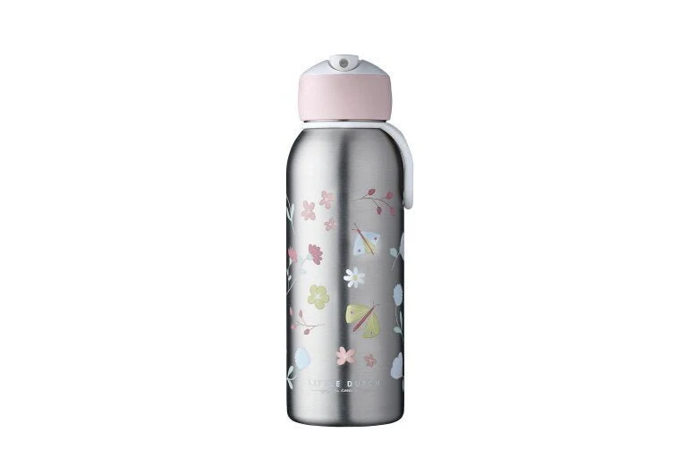 Little Dutch Thermosfles Flip-Up Campus 350ml Flowers & Butterflies - Image 2