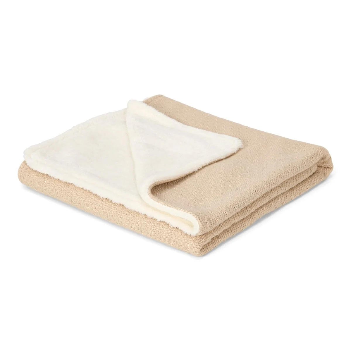 Little Dutch Wiegdeken Pure Soft Beige Gebreid/Fleece - Image 2