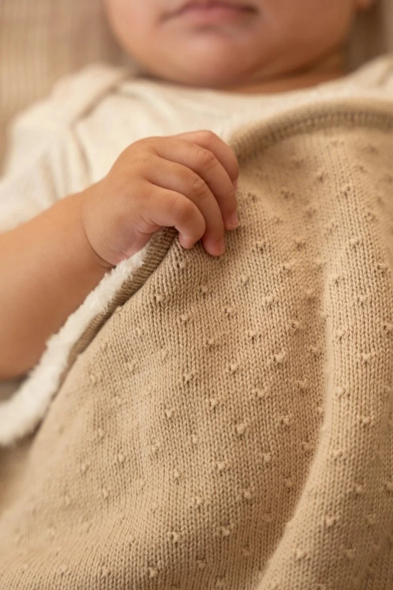 Little Dutch Wiegdeken Pure Soft Beige Gebreid/Fleece - Image 9