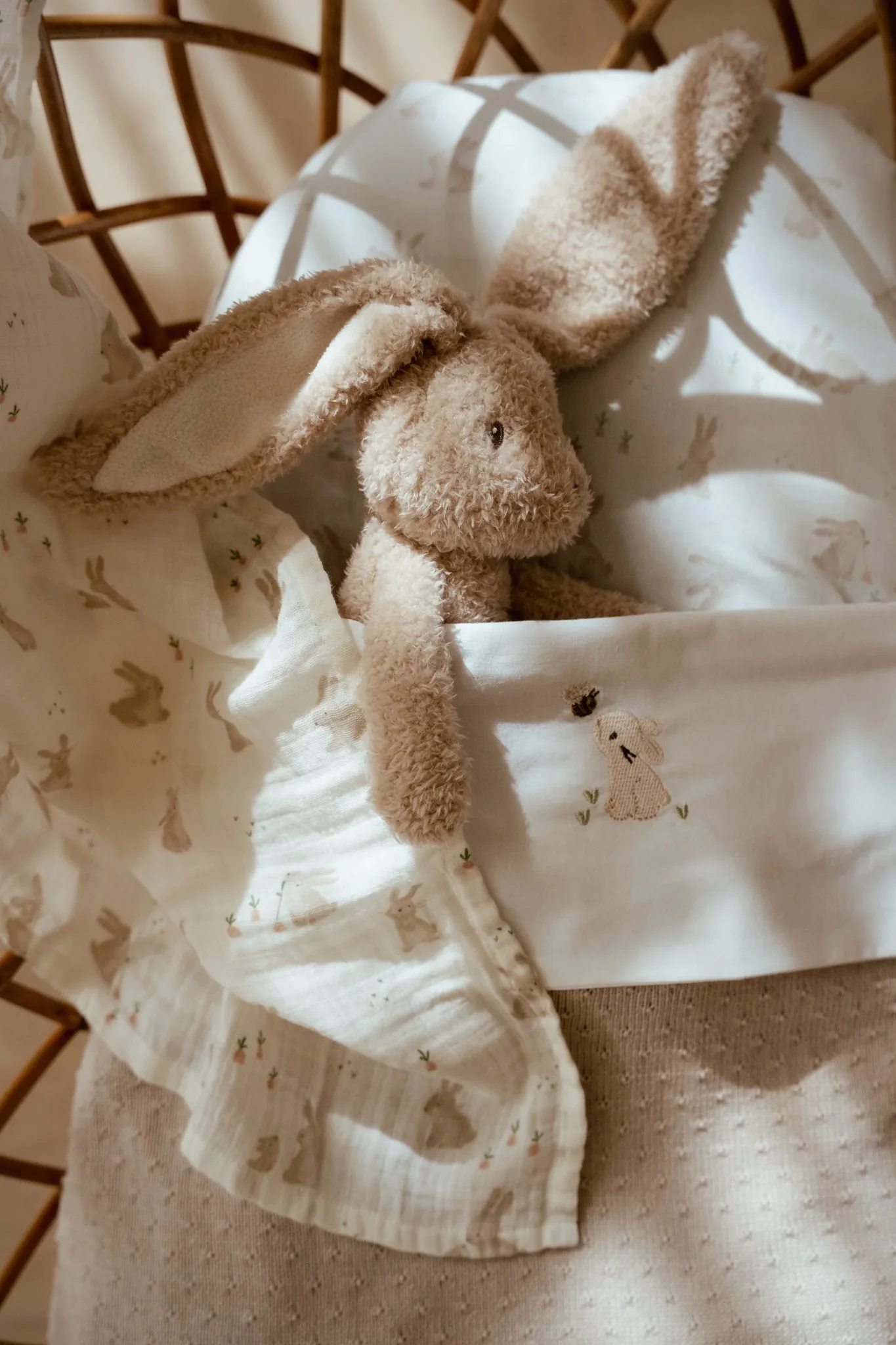 Little Dutch Wieglaken Baby Bunny Wit Geborduurd - Image 5