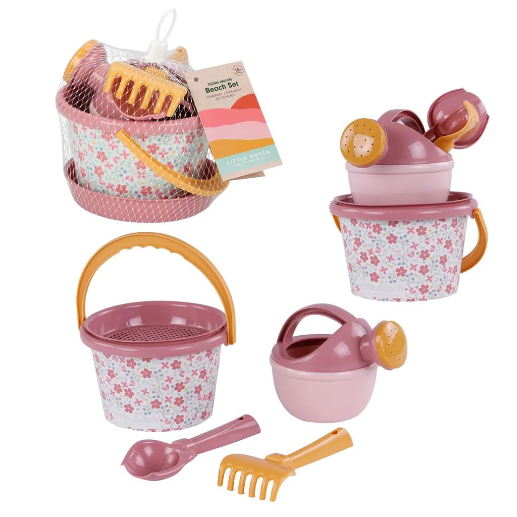 Little Dutch Zandbak Speelgoed Pink Flower 5 Delig 9,5Cm
