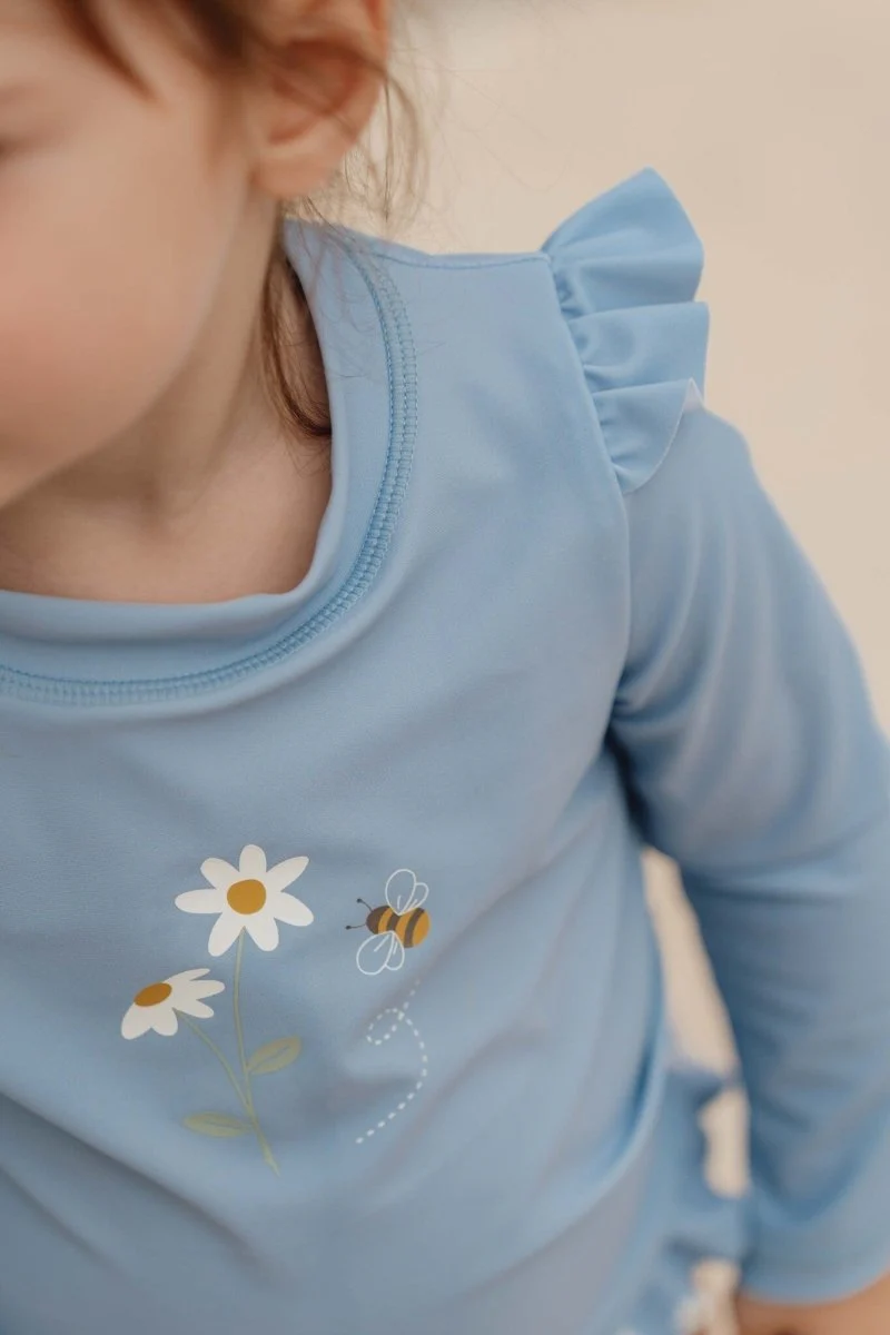Little Dutch Zwemshirt Kind Lange Mouwen Ruches Blue Daisies - Image 4