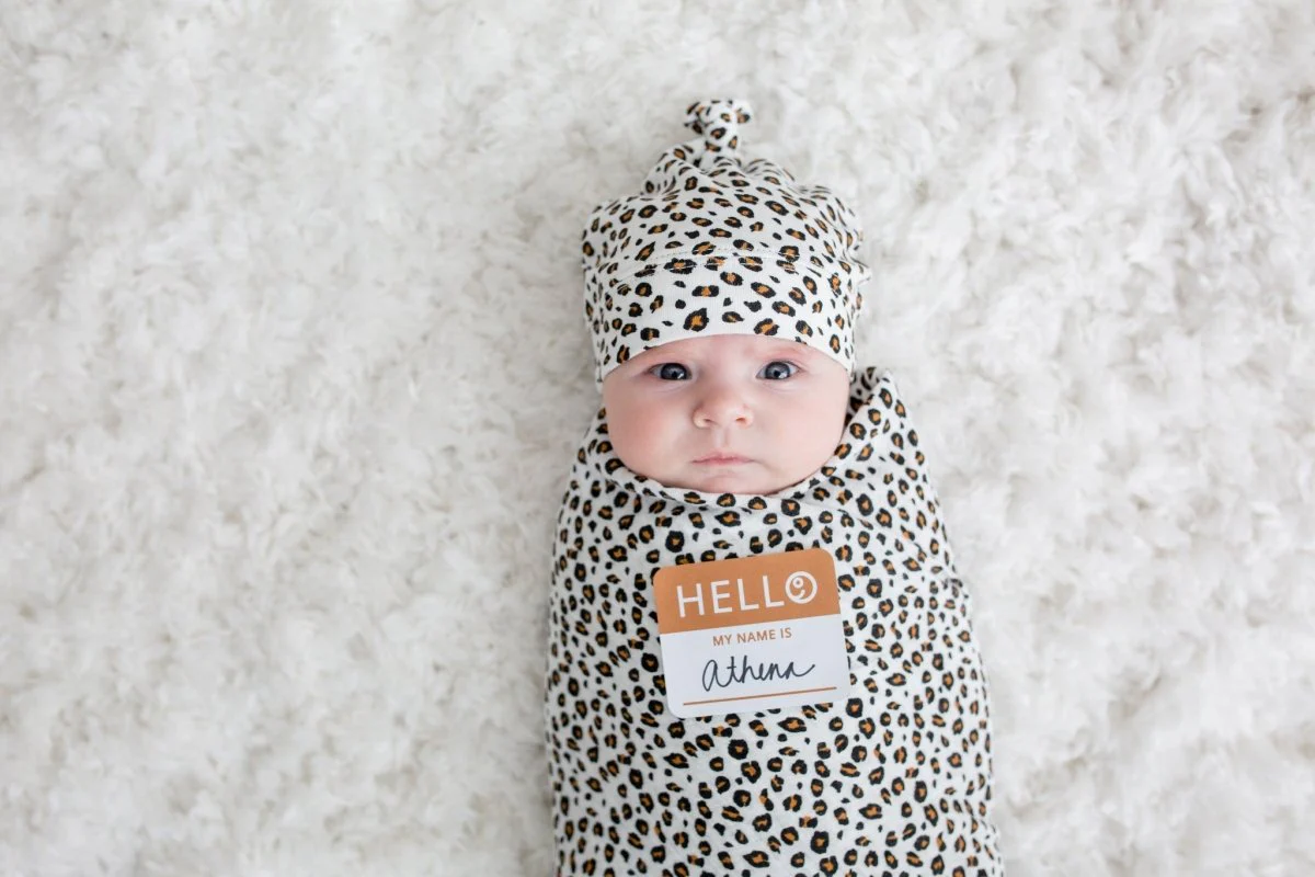 Lulujo Hydrofiele Doek Met Muts En Sticker Leopard - Image 3
