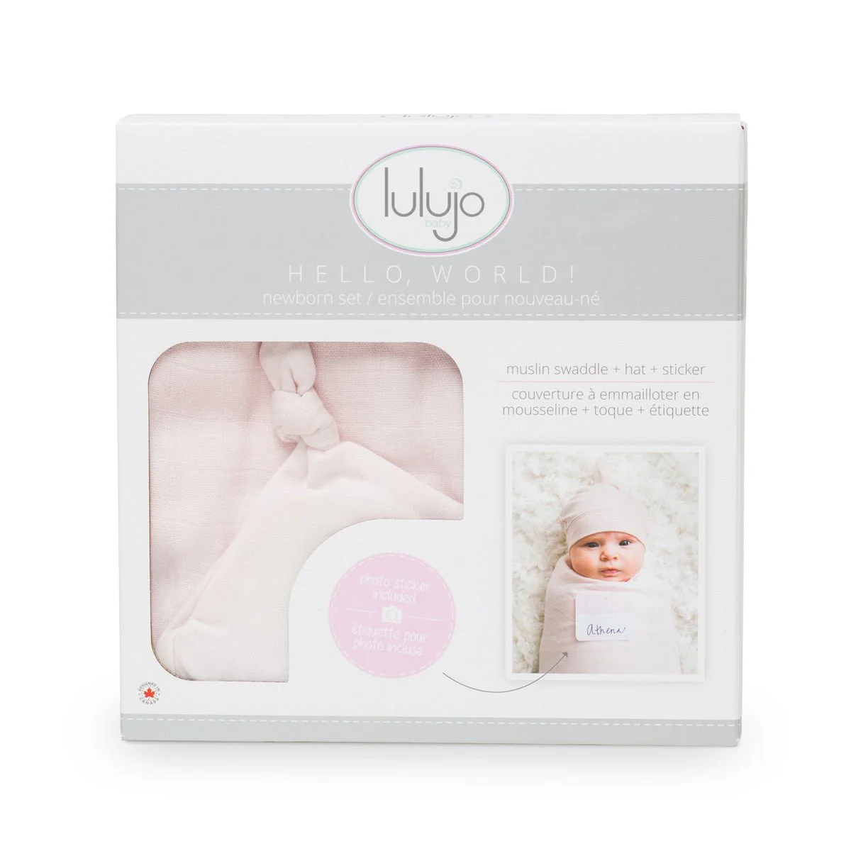 Lulujo Hydrofiele Doek Met Muts En Sticker Pink - Image 2