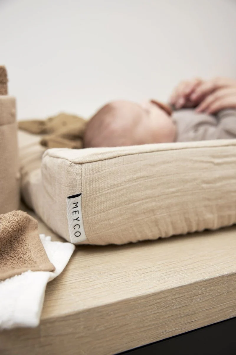 Meyco Baby Uni Aankleedkussenhoes Pre-Washed Hydrofiel Sand 50X70Cm - Image 5