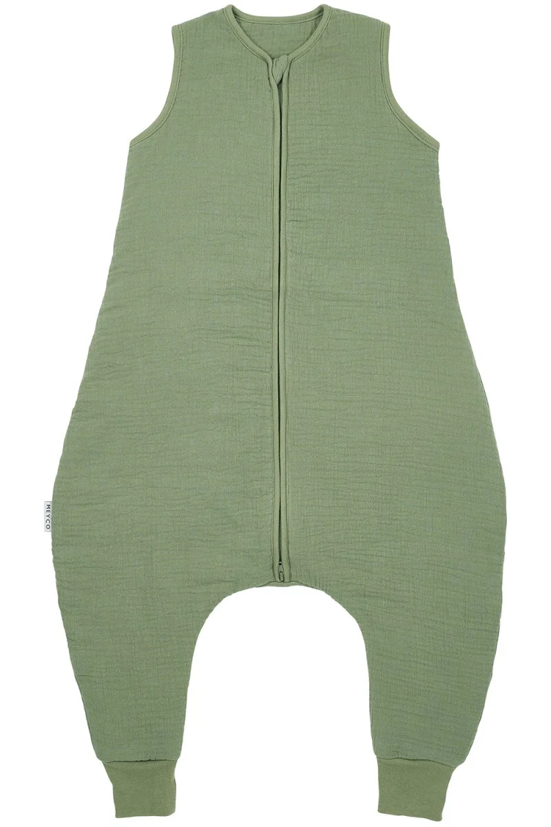 Meyco Baby Uni Baby Winter Slaapoverall Jumper Pre-Washed Hydrofiel Olive Green