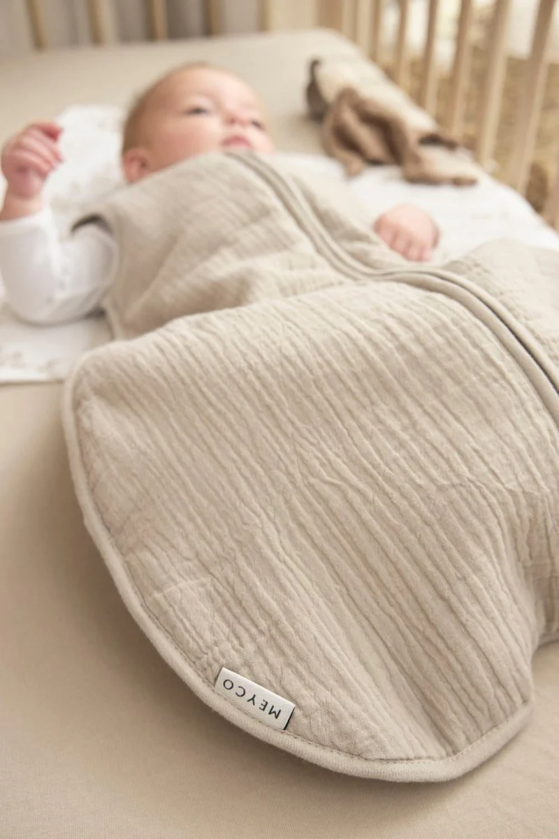 Meyco Baby Uni Winter Baby Slaapzak Pre-Washed Hydrofiel Sand - Image 4