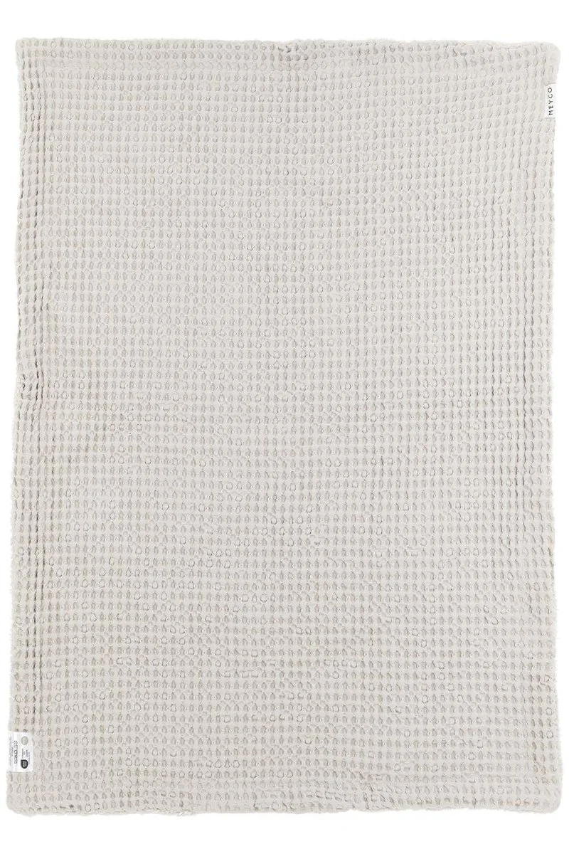 Meyco Baby Wafel Teddy Ledikant Deken Greige 100x150cm - Image 3