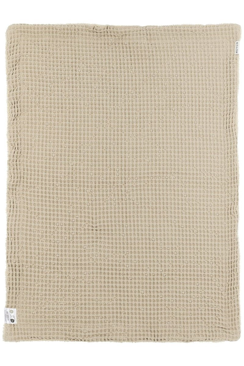 Meyco Baby Wafel Teddy Wiegdeken Sand 75x100cm - Image 2