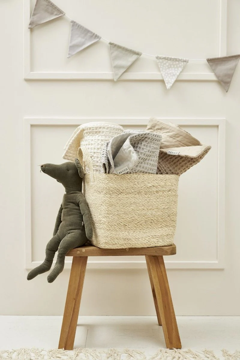 Meyco Baby Waffle Cotton Ledikant Deken Greige 100x150cm - Image 7