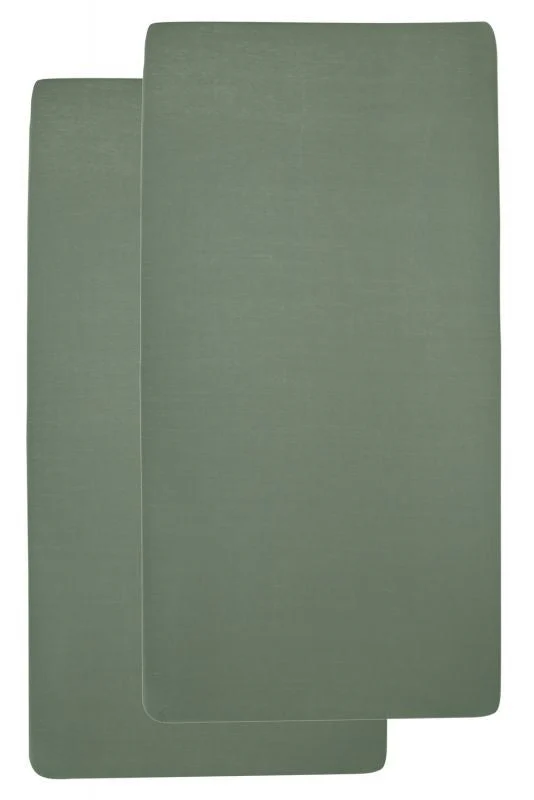 Meyco Hoeslaken Jersey Forest Green 70x140/150 cm 2st - Image 2