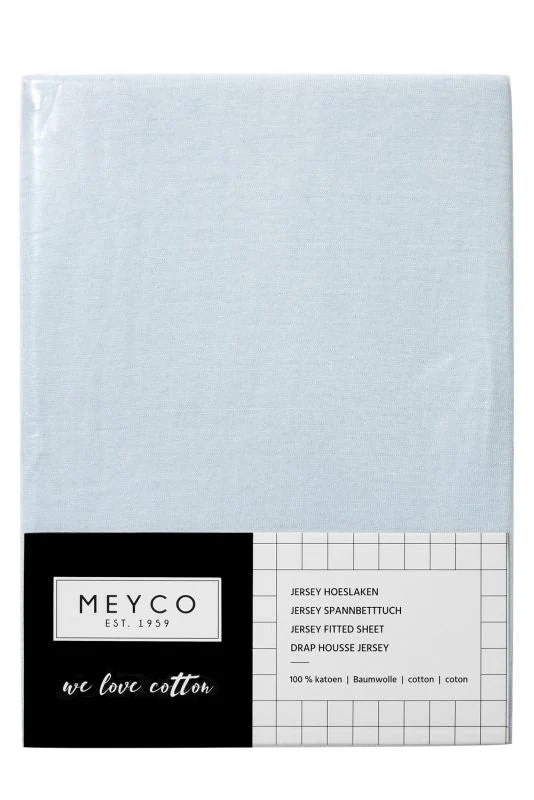 Meyco Hoeslaken Jersey Lichtblauw 70x140/150 cm - Image 3