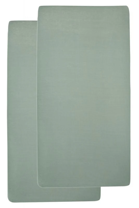 Meyco Hoeslaken Jersey Stone Green 60x120cm 2st - Image 2
