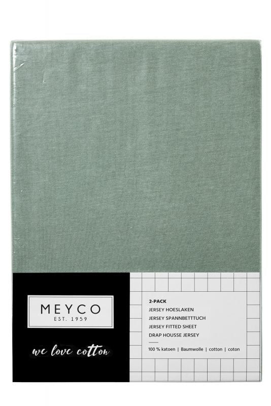 Meyco Hoeslaken Jersey Stone Green 60x120cm 2st - Image 3