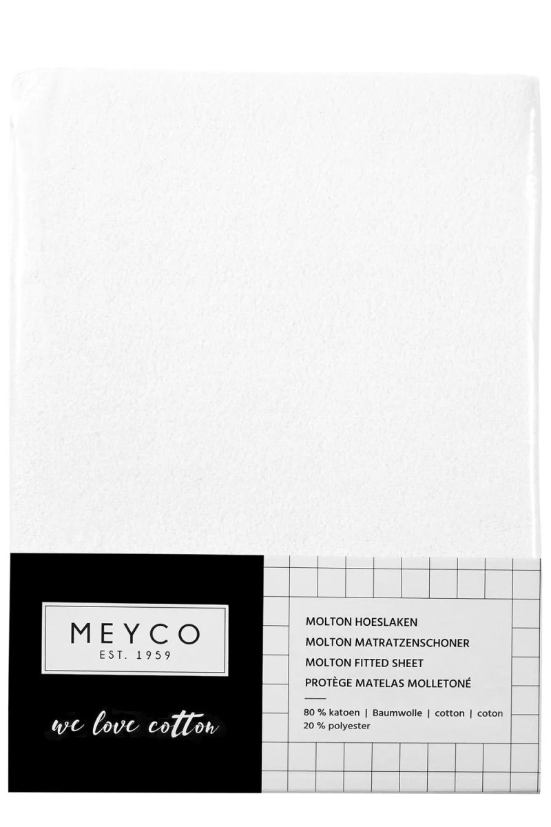Meyco Hoeslaken Molton Stretch 50X90 Wit - Image 3