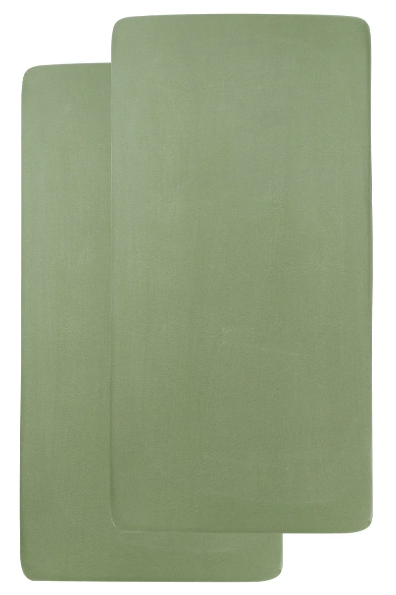 Meyco Hoeslaken Wieg 2St Olive Green 40X80/90cm - Image 2
