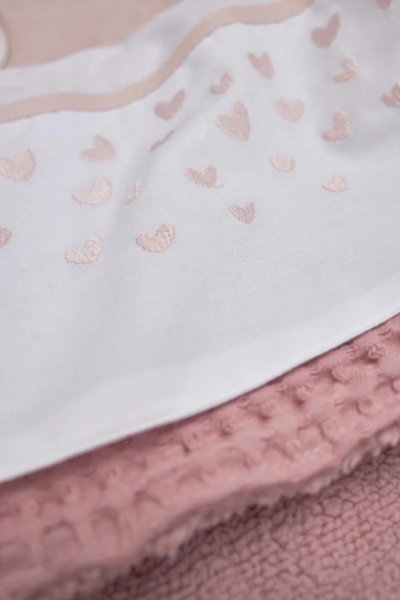 Meyco Ledikantlaken Hearts Soft Pink 100X150cm - Image 5
