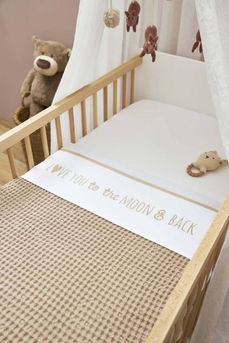 Meyco Ledikantlaken Love You To The Moon & Back Sand 100X150cm - Image 3