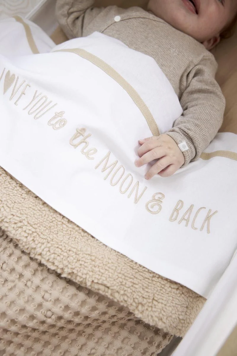 Meyco Ledikantlaken Love You To The Moon & Back Sand 100X150cm - Image 4