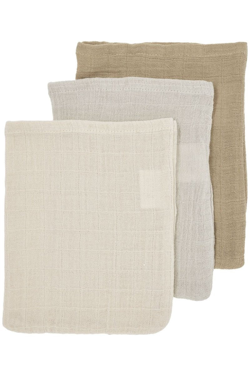 Meyco Washandje 3-Pack Soft Sand/Greige/Taupe 20X17cm