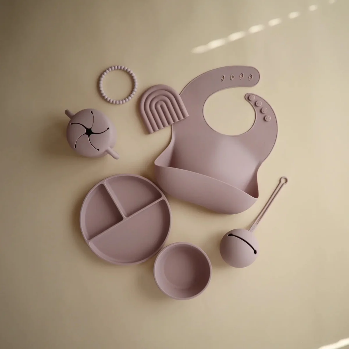 Mushie Baby Kom Siliconen Soft Lilac - Image 3