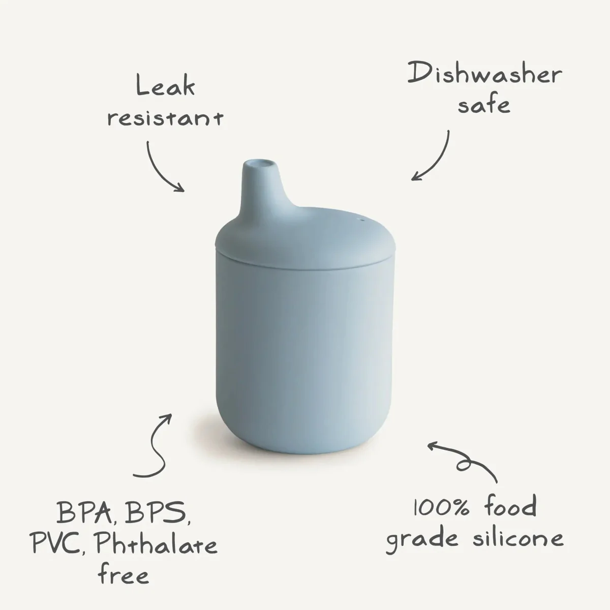 Mushie Drinkbeker Met Tuit Powder Blue - Image 4