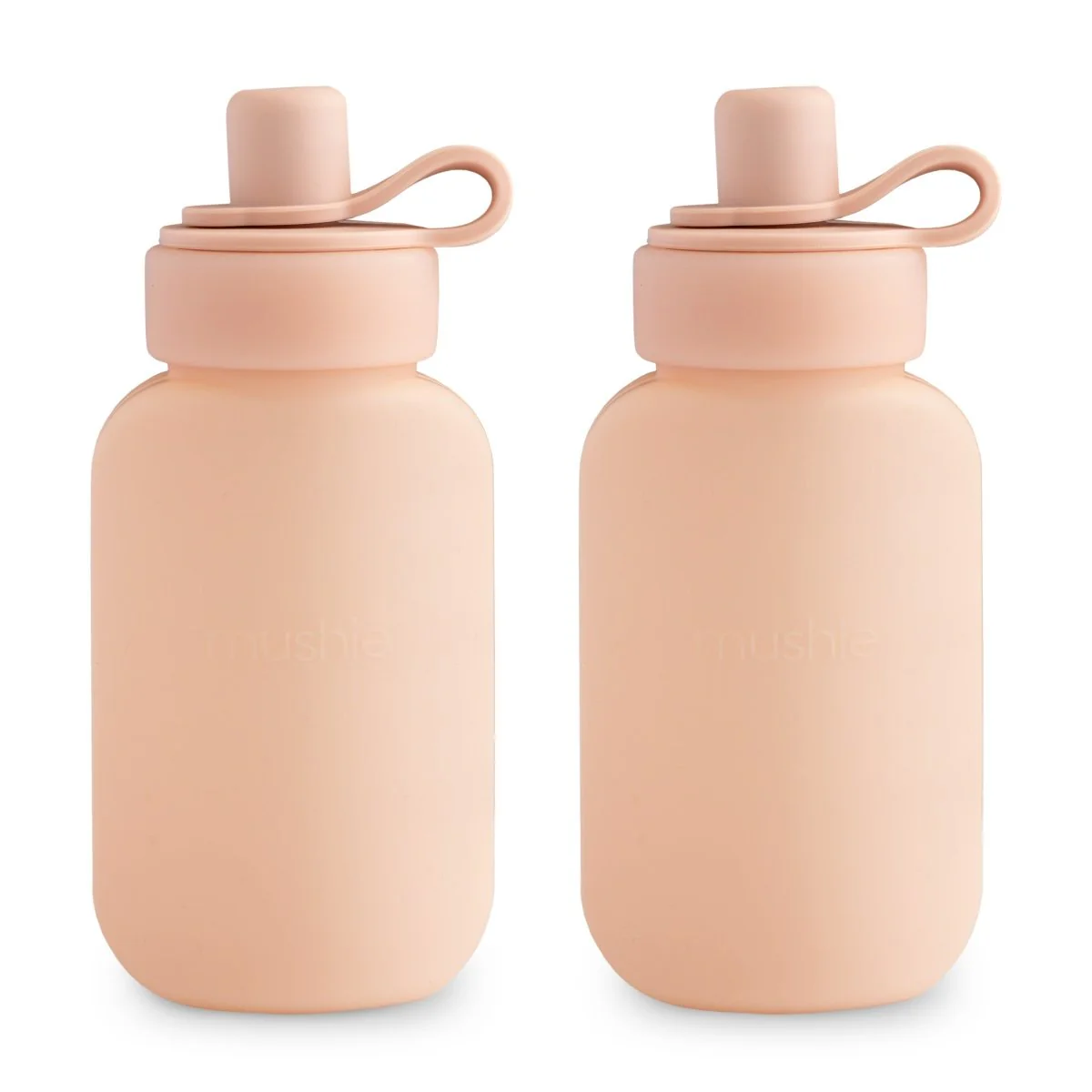 Mushie Drinkfles Silicone Puree Pouch Blush 2 Pack