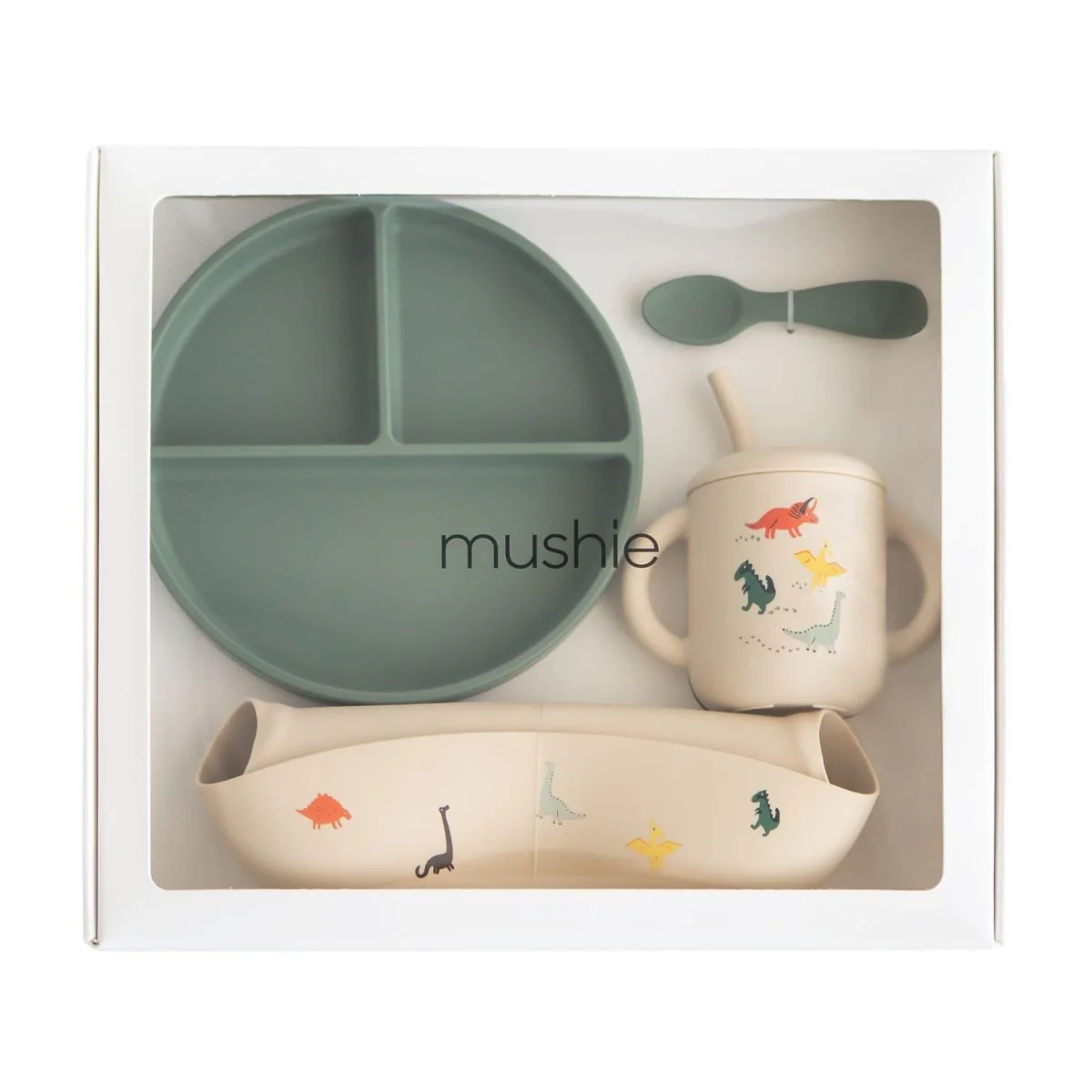 Mushie Kinderservies Set Giftbox Dino