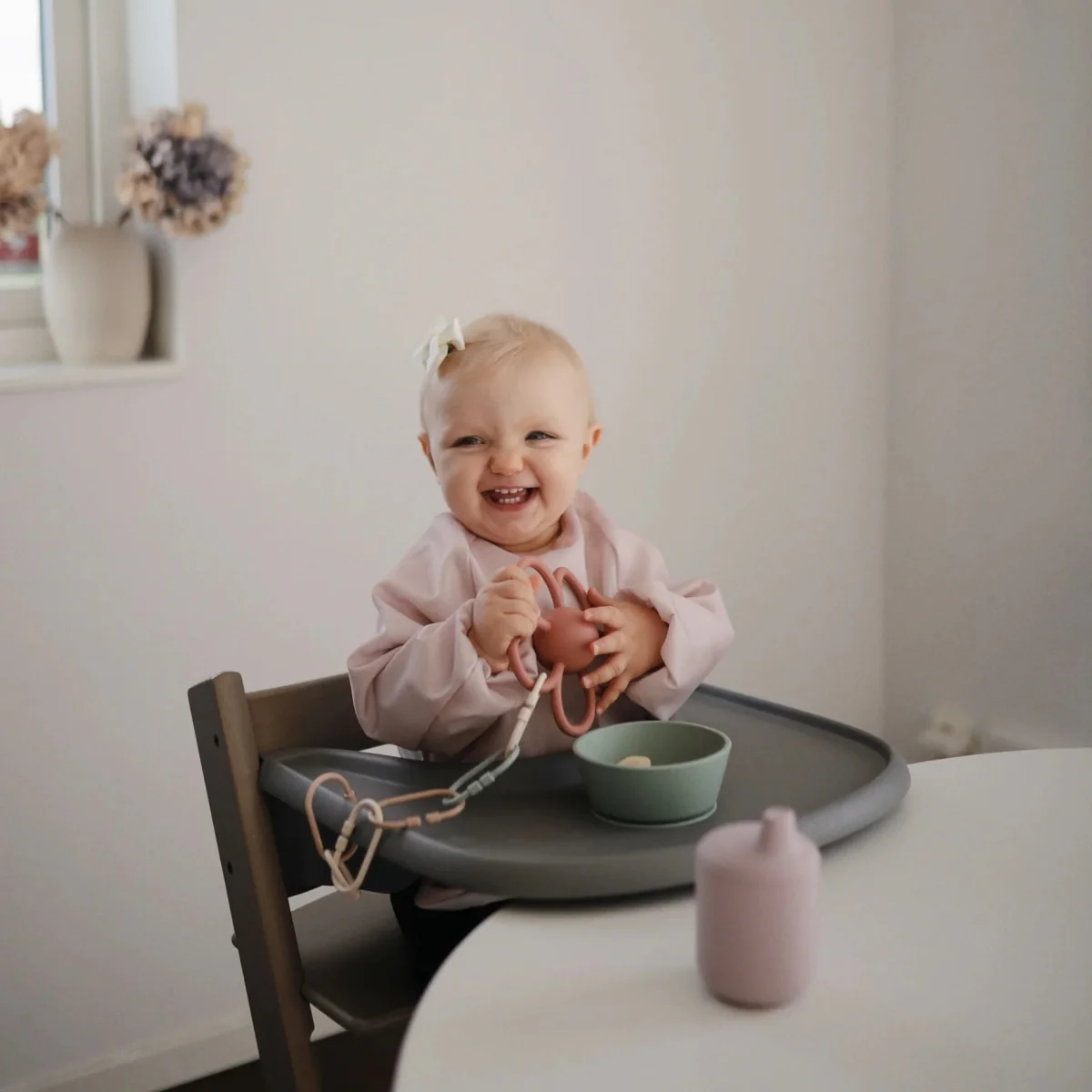 Mushie Slabbetje Lange Mouwen Blush - Image 3