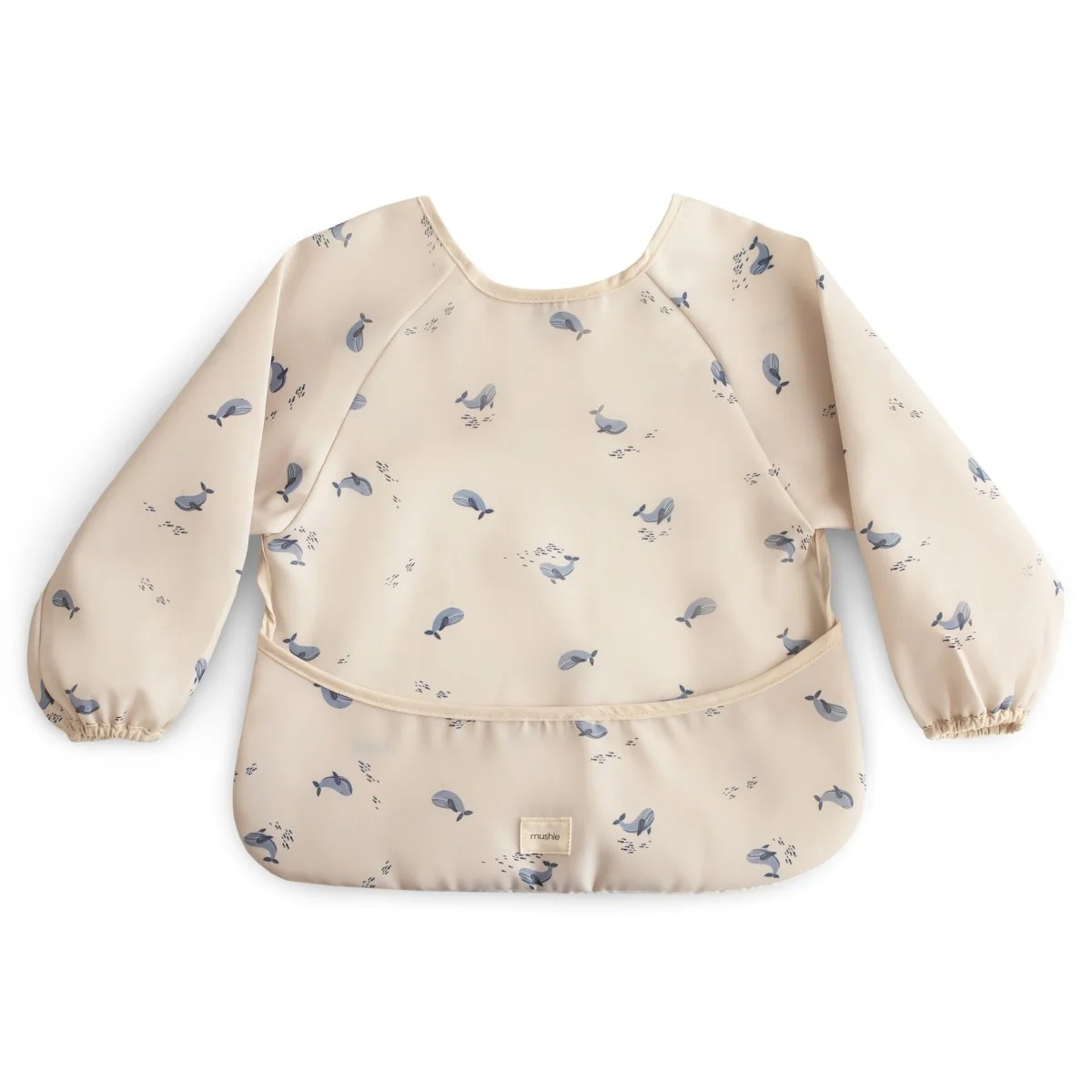 Mushie Slabbetje Long Sleeve Whales
