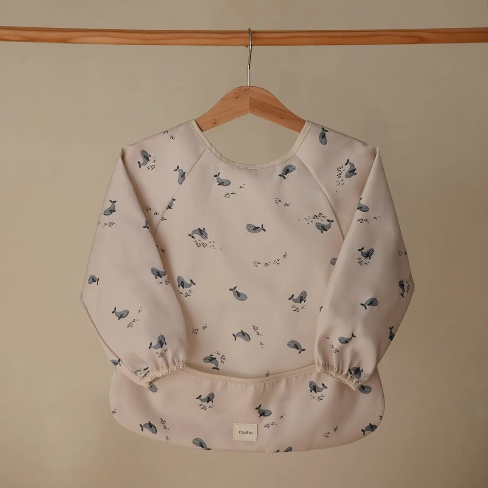 Mushie Slabbetje Long Sleeve Whales - Image 3