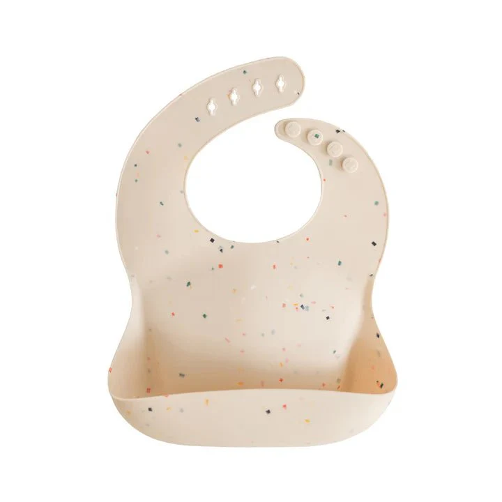 Mushie Slabbetje Silicone Vanille Confetti
