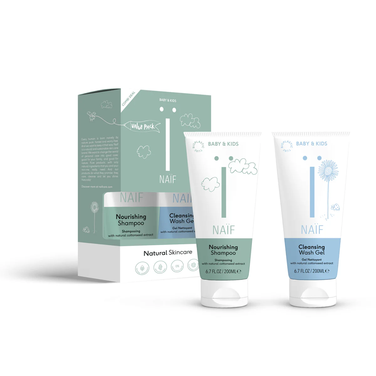 Naif Verzorgingsset Baby 2St 200ml