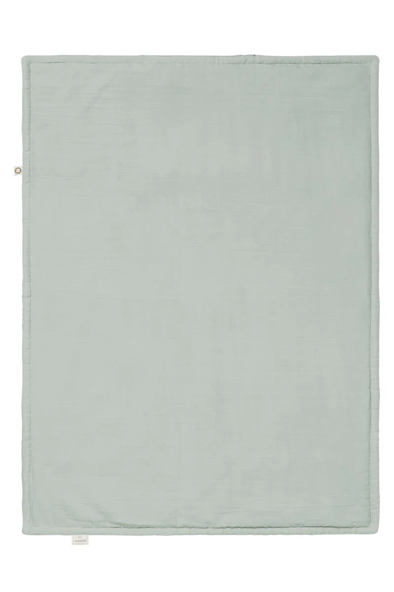 Noppies Wiegdeken Gevuld Mousseline Omkeerbaar Puritan Gray 75x100cm - Image 3