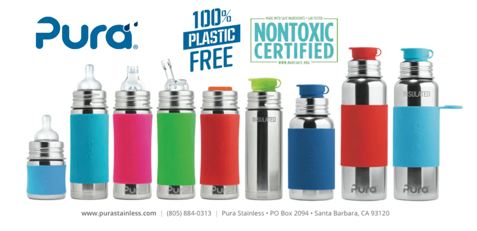 Pura Babyfles Rvs 150 Ml + Silicone Speen Slow Flow + Silicone Reisdop + Rose Sleeve - Image 4