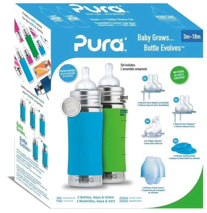 Pura Babyfles Starterset 325Ml Aqua/Groen 12 delig - Image 3