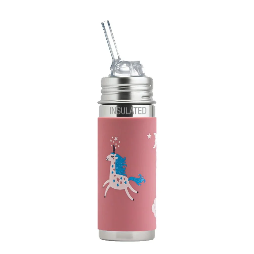 Pura Rietjesbeker Free-Flow 260Ml + Unicorn Sleeve + Borsteltje