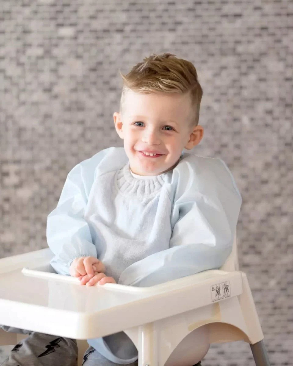 Silly Billyz Slabbetje Small Met Long Sleeve Dusty Blue - Image 5