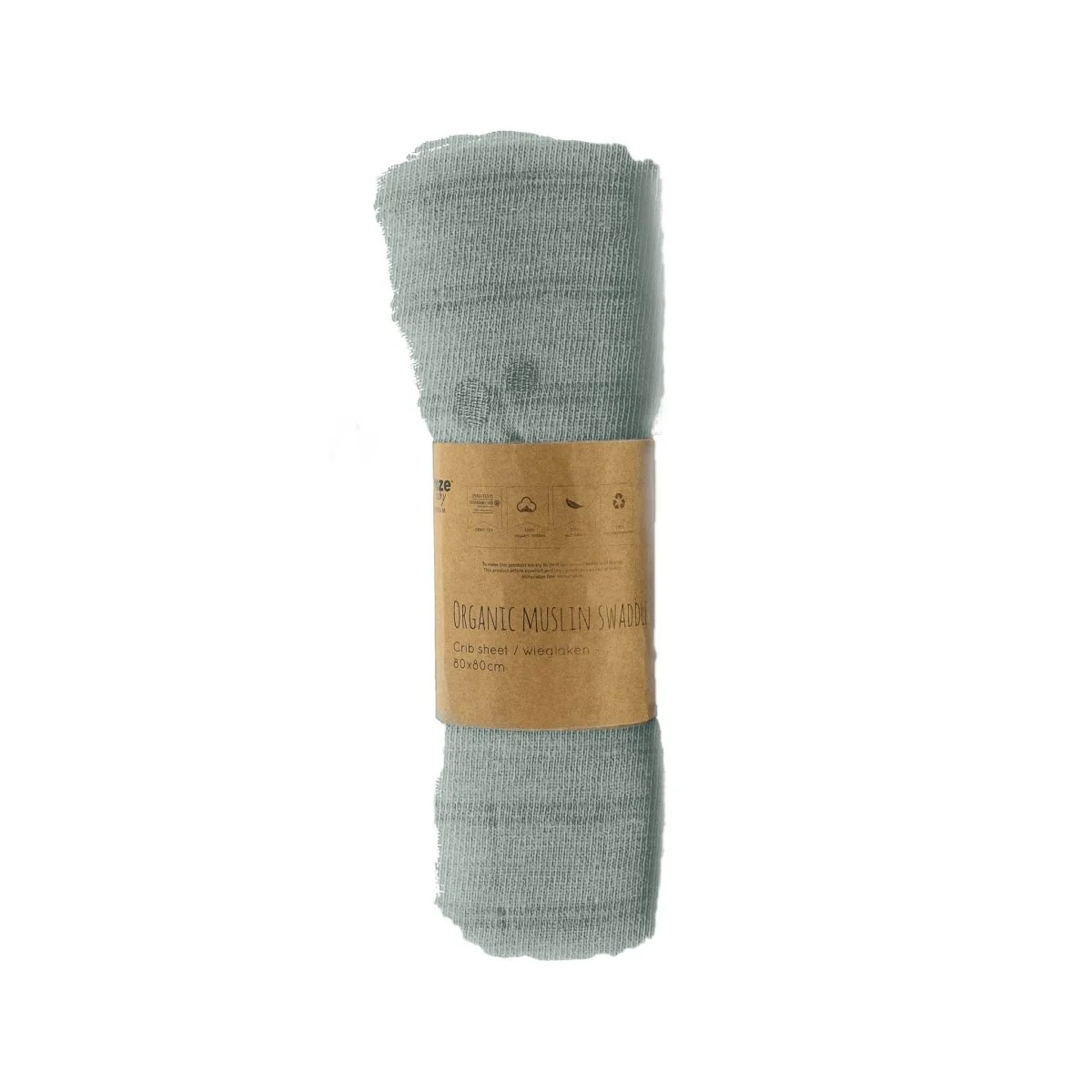 Snoozebaby Hydrofiele Doek Wieg Smokey Green 80x80cm