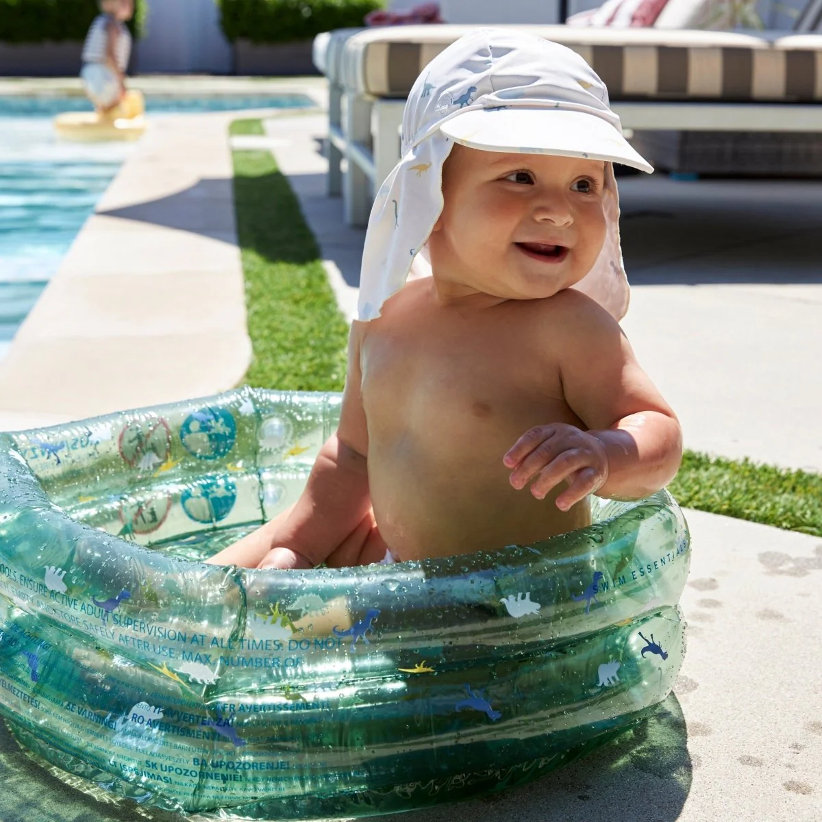 Swim Essentials Baby Zwembad Blauw/Groen Dino – Ø 60 cm - Image 3