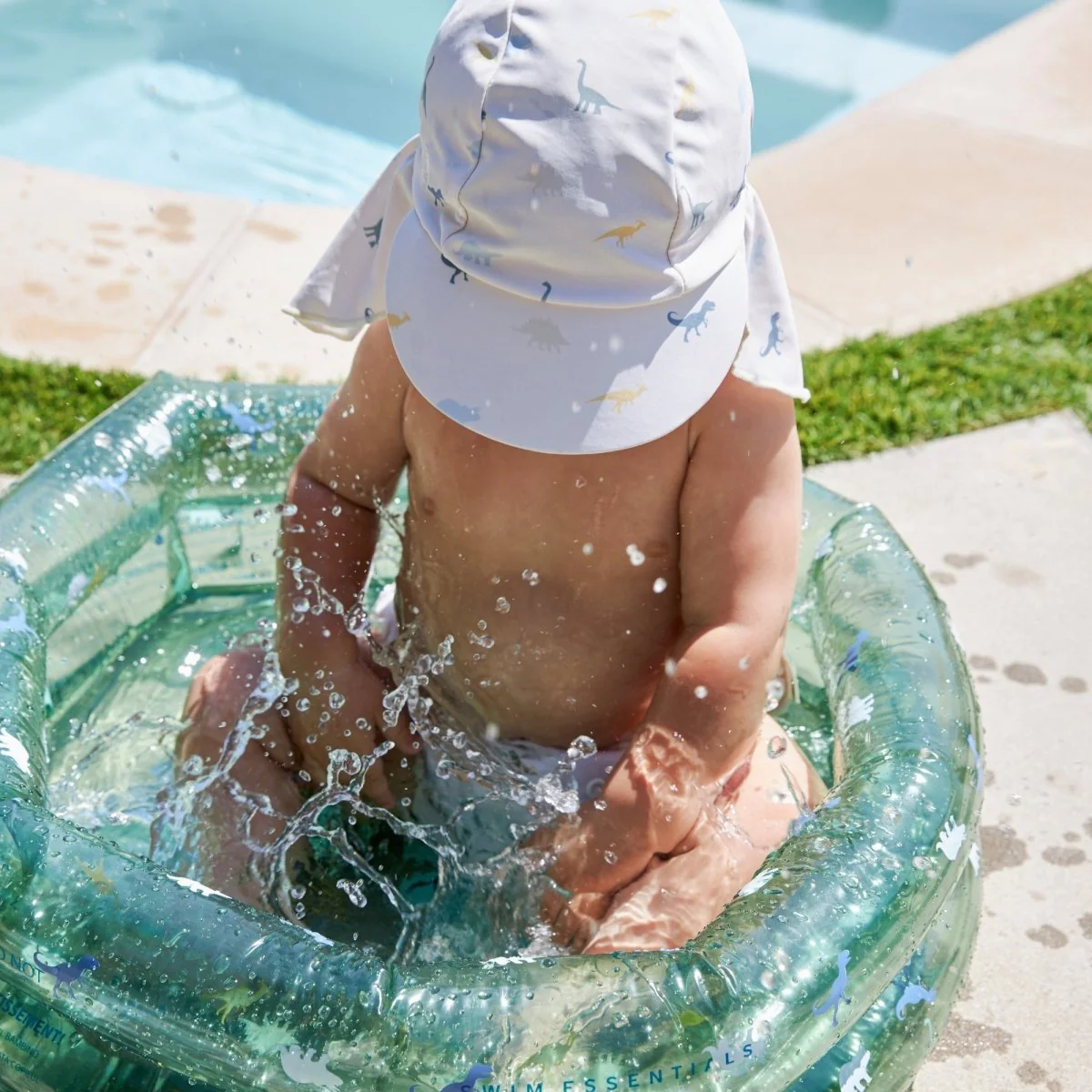 Swim Essentials Baby Zwembad Blauw/Groen Dino – Ø 60 cm - Image 4