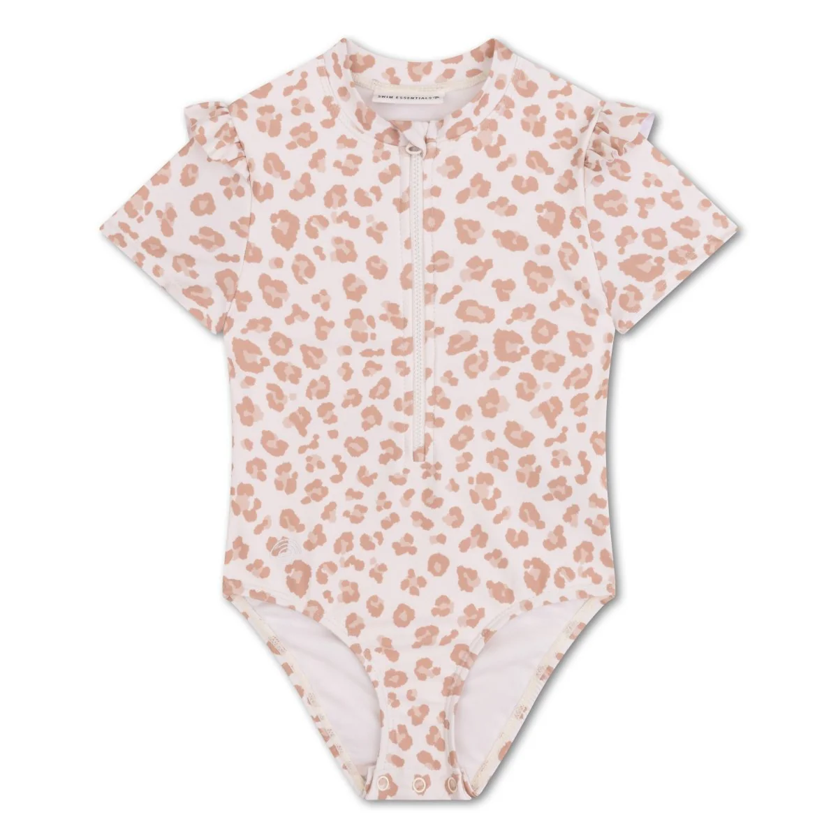 Swim Essentials Uv Zwempak Beige Leopard Rashguard Ruffle
